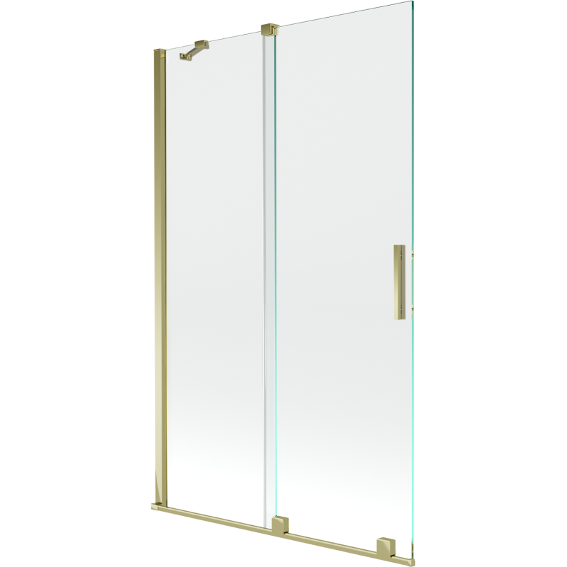 Mexen Velar Badewannen-Duschabtrennung 2-teilig verschiebbar 110 x 150 cm, transparent, gold - 896-110-000-01-50