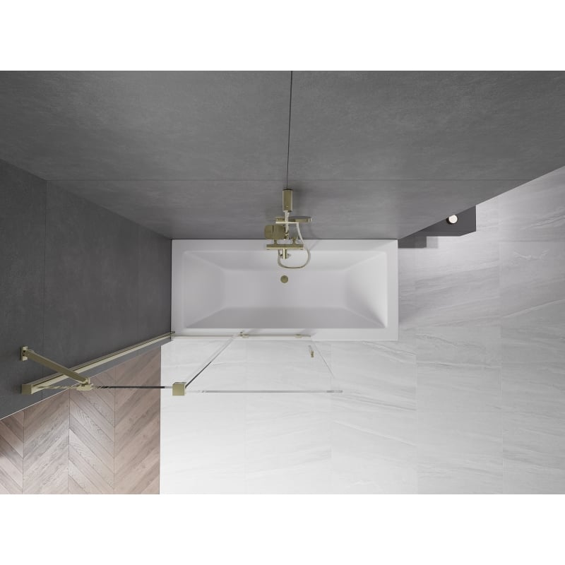 Mexen Velar 2-panel sliding bathtub screen 110 x 150 cm, transparent, gold - 896-110-000-01-50