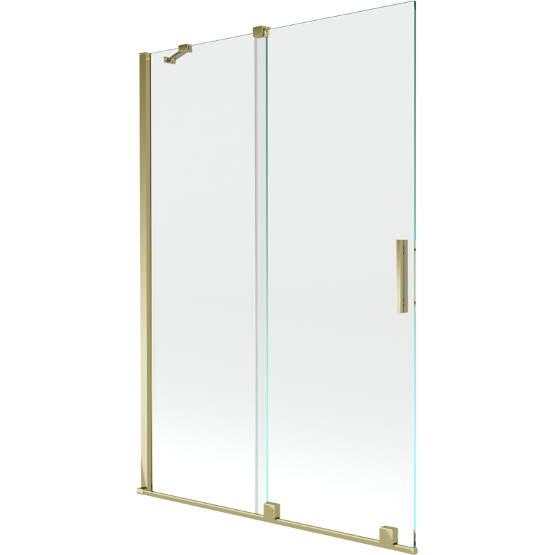 Mexen Velar 2-siipinen käännettävä kylpyhuoneseinä 120 x 150 cm, läpinäkyvä, kultainen - 896-120-000-01-50