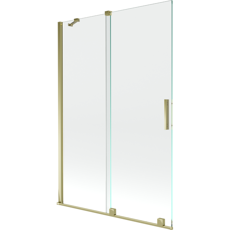 Mexen Velar parawan nawannowy 2-skrzydłowy rozsuwany 120 x 150 cm, transparent, złoty - 896-120-000-01-50