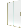 Mexen Velar mampara de bañera de 2 hojas correderas 120 x 150 cm, transparente, dorado - 896-120-000-01-50