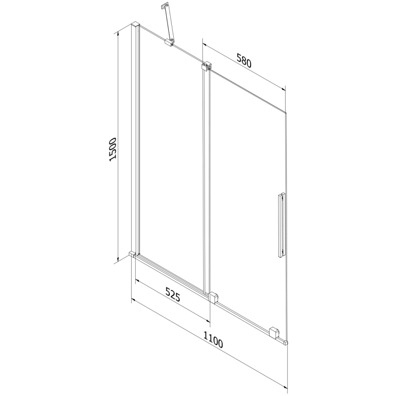 Mexen Velar parawan nawannowy 2-skrzydłowy rozsuwany 110 x 150 cm, transparent, złoty - 896-110-000-01-50