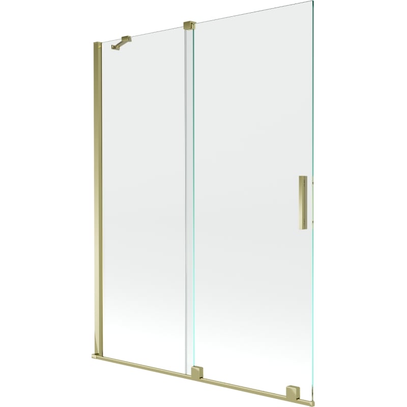 Mexen Velar 2-tiivaline vannisisene ekraan, mis on laiendatav, 130 x 150 cm, läbipaistev, kuldne - 896-130-000-01-50