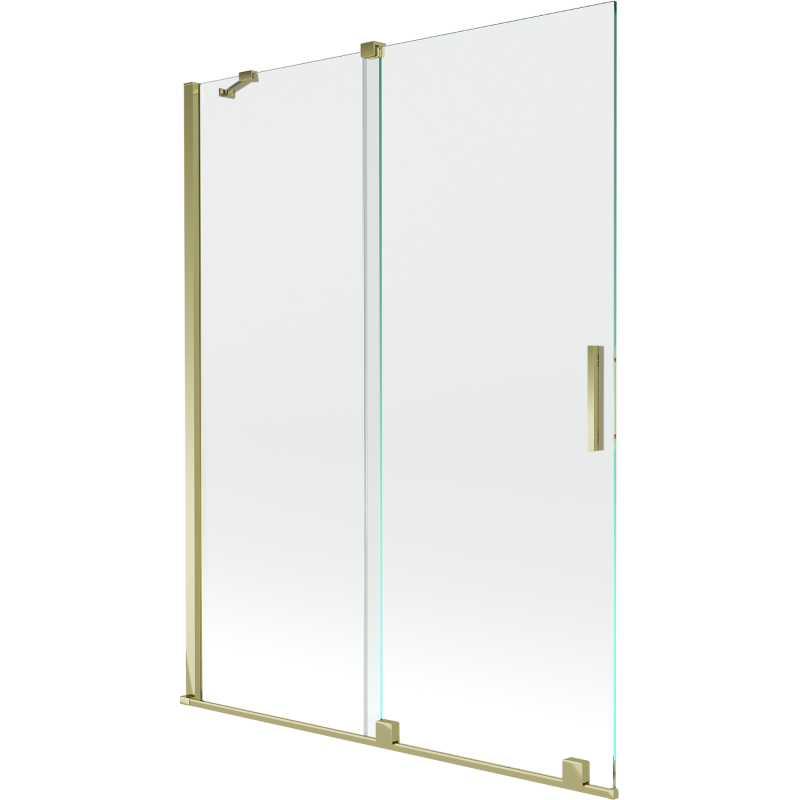Mexen Velar zweiteilige, verschiebbare Badewannenabtrennung 130 x 150 cm, transparent, gold - 896-130-000-01-50