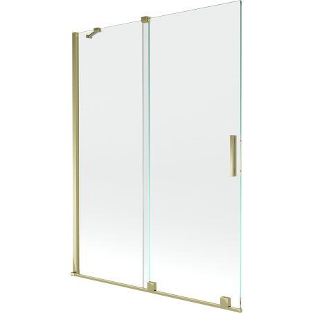 Mexen Velar mampara de bañera de 2 hojas corredera 130 x 150 cm, transparente, dorado - 896-130-000-01-50