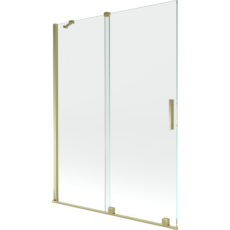 Mexen Velar zweiteilige, verschiebbare Badewannenabtrennung 130 x 150 cm, transparent, gold - 896-130-000-01-50