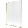 Mexen Velar zweiteilige, verschiebbare Badewannenabtrennung 130 x 150 cm, transparent, gold - 896-130-000-01-50