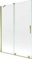 Mexen Velar klizni paravan za kadu s 2 krila 130 x 150 cm, prozirni, zlatni - 896-130-000-01-50