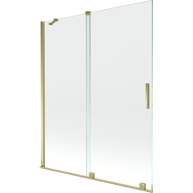 Mexen Velar duschskärm 2-delad skjutbar 140 x 150 cm, transparent, guld - 896-140-000-01-50