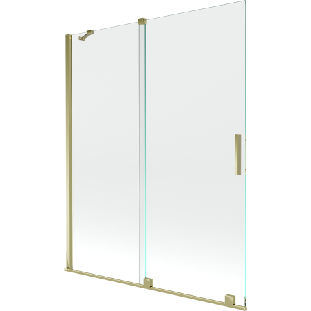Mexen Velar Duschwand 2-flügelig verschiebbar 140 x 150 cm, transparent, gold - 896-140-000-01-50