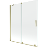 Mexen Velar mampara de baño de 2 paneles corredera 140 x 150 cm, transparente, dorada - 896-140-000-01-50
