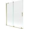 Paroi de baignoire coulissante à 2 volets Mexen Velar 140 x 150 cm, transparent, doré - 896-140-000-01-50