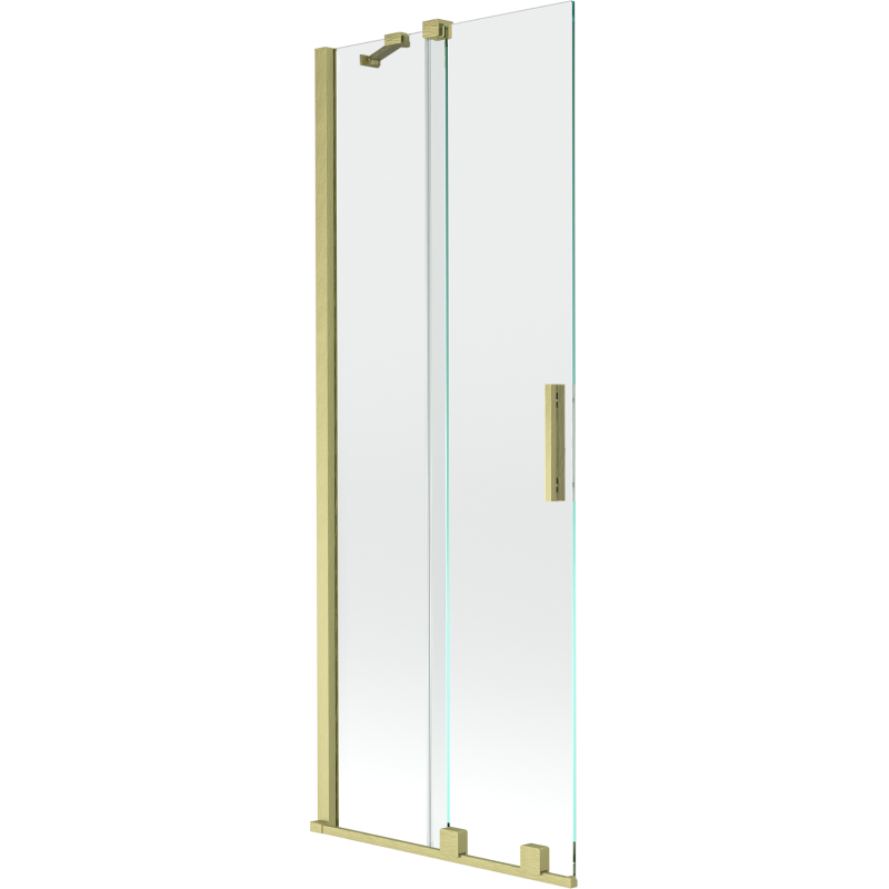 Mexen Velar pára-brisas de banho dobrável de 2 painéis 70 x 150 cm, transparente, dourado escovado - 896-070-000-01-55