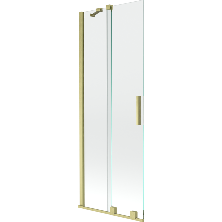 Mexen Velar tweezijdig verschuifbaar badwandscherm 75 x 150 cm, transparant, geborsteld goud - 896-075-000-01-55