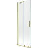 Mexen Velar duschdörr för badkar 2-delad skjutbar 75 x 150 cm, transparent, borstad guld - 896-075-000-01-55