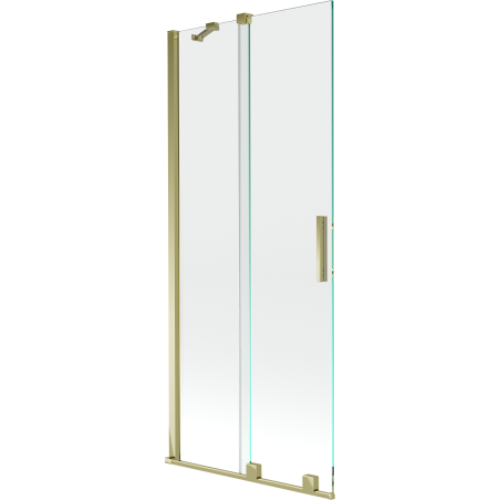 Mexen Velar badwand 2-delige schuifwand 80 x 150 cm, transparant, geborsteld goud - 896-080-000-01-55