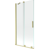 Mexen Velar Duschabtrennung 2-flügelig verschiebbar 90 x 150 cm, transparent, gold gebürstet - 896-090-000-01-55