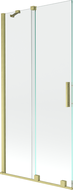 Mexen Velar 2-panel Sliding Bathtub Screen 90 x 150 cm, Transparent, Brushed Gold - 896-090-000-01-55