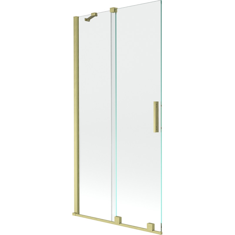 Mexen Velar 2-osaline vanniekraan, lahtikäiv, 95 x 150 cm, läbipaistev, harjatud kuld - 896-095-000-01-55