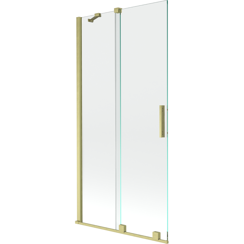Mexen Velar kaksisiipinen liukuva suihkuseinä 95 x 150 cm, läpinäkyvä, harjattu kulta - 896-095-000-01-55