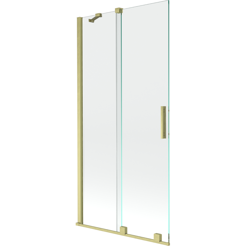 Mexen Velar parawan nawannowy 2-skrzydłowy rozsuwany 95 x 150 cm, transparent, złoty szczotkowany - 896-095-000-01-55