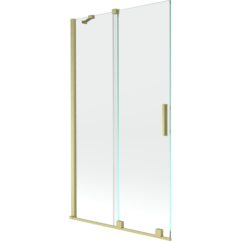 Mexen Velar zwee-flillege verschiebbar Bidden Trennwand 100 x 150 cm, transparent, gebierztgolt - 896-100-000-01-55