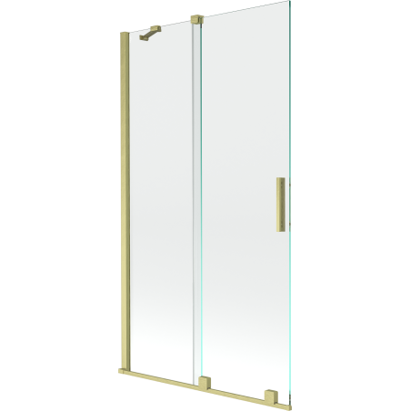 Mexen Velar Badewannenfaltwand 2-flügelig verschiebbar 100 x 150 cm, transparent, gebürstetes Gold - 896-100-000-01-55
