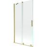Mexen Velar paravento da bagno scorrevole a 2 ante 100 x 150 cm, trasparente, oro spazzolato - 896-100-000-01-55