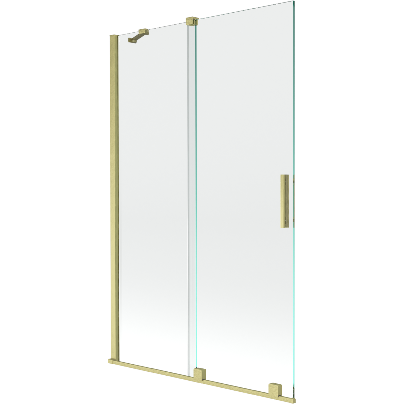 Mexen Velar 2-flilleger verschiebbarer Duschschierm 110 x 150 cm, transparent, gebotzte Goldfaar - 896-110-000-01-55