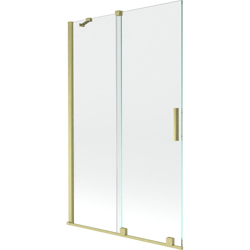 Mexen Velar 2-Panel Sliding Bathtub Screen 110 x 150 cm, Transparent, Brushed Gold - 896-110-000-01-55
