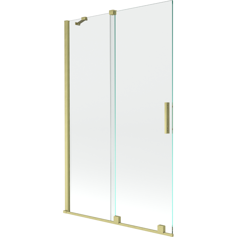 Mexen Velar duschskärm 2-delad skjutbar 110 x 150 cm, transparent, borstad guld - 896-110-000-01-55