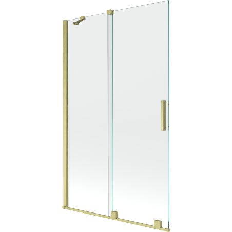 Mexen Velar duschskärm 2-delad skjutbar 110 x 150 cm, transparent, borstad guld - 896-110-000-01-55