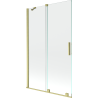 Mexen Velar parete per vasca da bagno scorrevole a 2 ante 110 x 150 cm, trasparente, oro spazzolato - 896-110-000-01-55