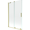 Mexen Velar zweiflügeliger schiebbarer Badewannenaufsatz 110 x 150 cm, transparent, gebürstet gold - 896-110-000-01-55