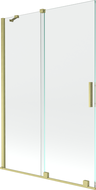 Mexen Velar 2-flügelige, verschiebbare Badewannenfaltwand 120 x 150 cm, transparent, gebürstetes Gold - 896-120-000-01-55