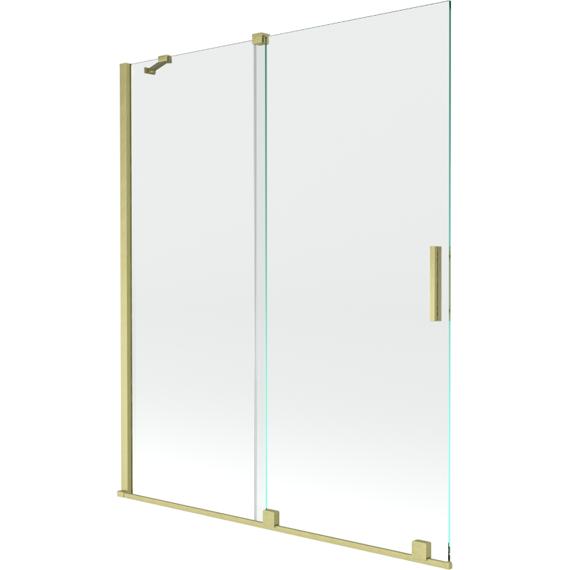 Mexen Velar 2-panel sliding bath screen 140 x 150 cm, transparent, brushed gold - 896-140-000-01-55