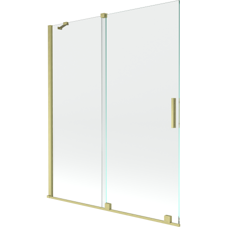 Mexen Velar 2-panel sliding bath screen 140 x 150 cm, transparent, brushed gold - 896-140-000-01-55