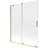 Mexen Velar 2-panel sliding bath screen 140 x 150 cm, transparent, brushed gold - 896-140-000-01-55