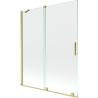 Mexen Velar Duschabtrennung 2-flügelig verschiebbar 140 x 150 cm, transparent, gold gebürstet - 896-140-000-01-55