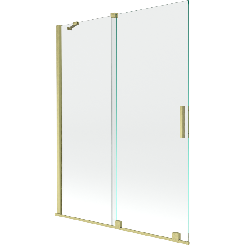 Mexen Velar Duschwand 2-flügelig verschiebbar 130 x 150 cm, transparent, gold gebürstet - 896-130-000-01-55