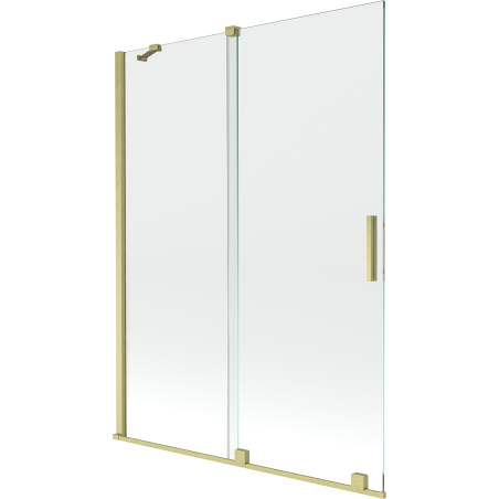Mexen Velar 2-delige schuifbare badscherm 130 x 150 cm, transparant, geborsteld goud - 896-130-000-01-55