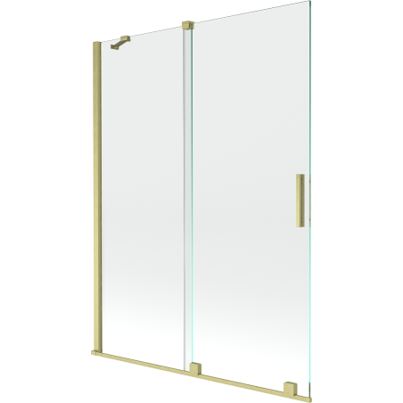 Mexen Velar klizna za tuš 2-krilna klizna 130 x 150 cm, prozirna, zlatni četkani - 896-130-000-01-55