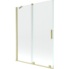 Mexen Velar klizna za tuš 2-krilna klizna 130 x 150 cm, prozirna, zlatni četkani - 896-130-000-01-55