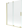 Mexen Velar paroi de baignoire à 2 volets coulissante 130 x 150 cm, transparent, or brossé - 896-130-000-01-55