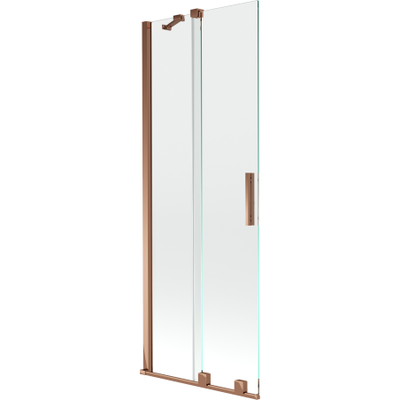 Mexen Velar parawan nawannowy 2-skrzydłowy rozsuwany 70 x 150 cm, transparent, różowe złoto - 896-070-000-01-60