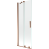 Mexen Velar dubbele badwand op rail 75 x 150 cm, transparant, roze goud - 896-075-000-01-60