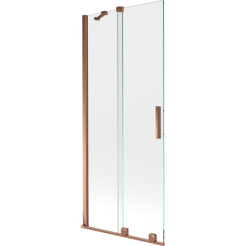 Mexen Velar 2-delige verschuifbare badwand 80 x 150 cm, transparant, rosé goud - 896-080-000-01-60