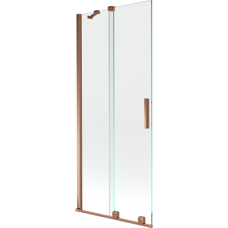 Mexen Velar parawan nawannowy 2-skrzydłowy rozsuwany 80 x 150 cm, transparent, różowe złoto - 896-080-000-01-60