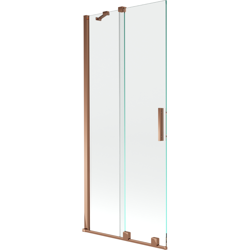 Mexen Velar Badewannenwand 2-flügelig verschiebbar 85 x 150 cm, transparent, Roségold - 896-085-000-01-60