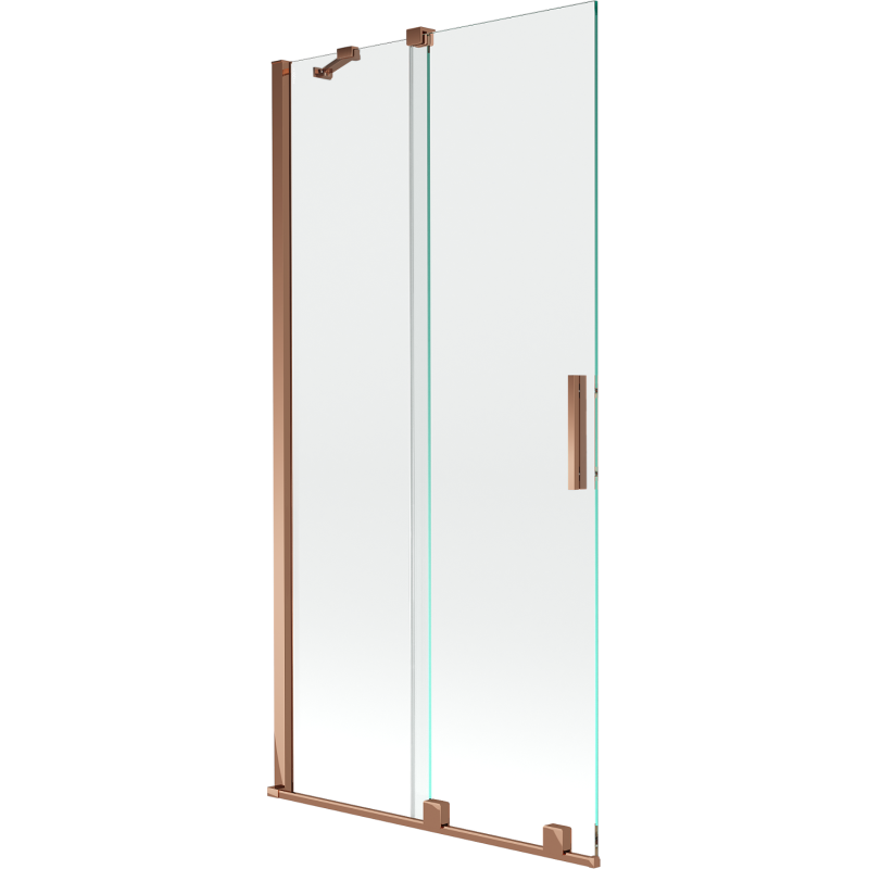 Mexen Velar badwand scherm 2-delige schuif 95 x 150 cm, transparant, roze goud - 896-095-000-01-60
